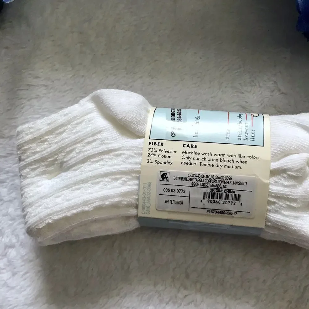 Cat & Jack NWT 2 Pairs Knee High Socks Girls S (5.5-8.5)